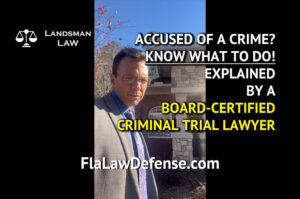 Accused of a crime? Know what to do - explained by a board certified criminal trial lawyer.